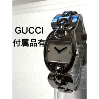 グッチ(Gucci)の極美品！　GUCCI グッチ　マリーナチェーン　3pダイヤ付き　レディース腕時計(腕時計)