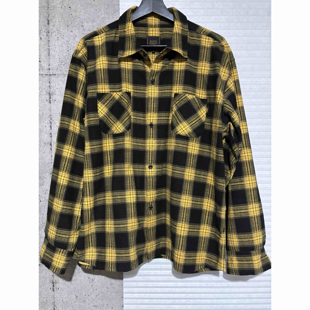 L キムタク着 RATS フランネルシャツ チェックシャツ 木村拓哉 L キムタク着 RATS フランネルシャツ チェックシャツ 木村拓哉