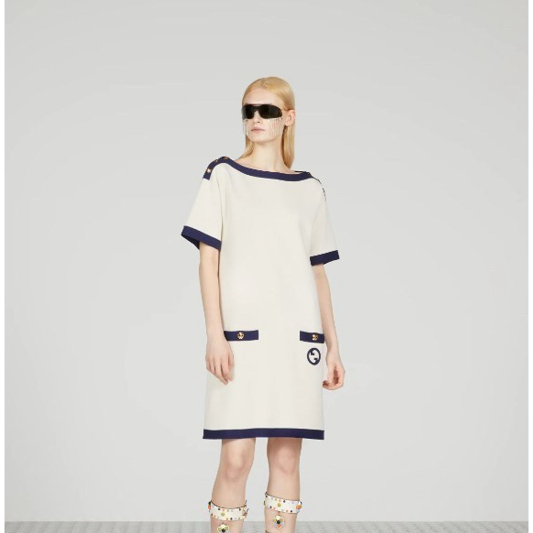 Gucci(グッチ)のグッチ　コットン&シルク　ブレンド　ドレス レディースのワンピース(ひざ丈ワンピース)の商品写真