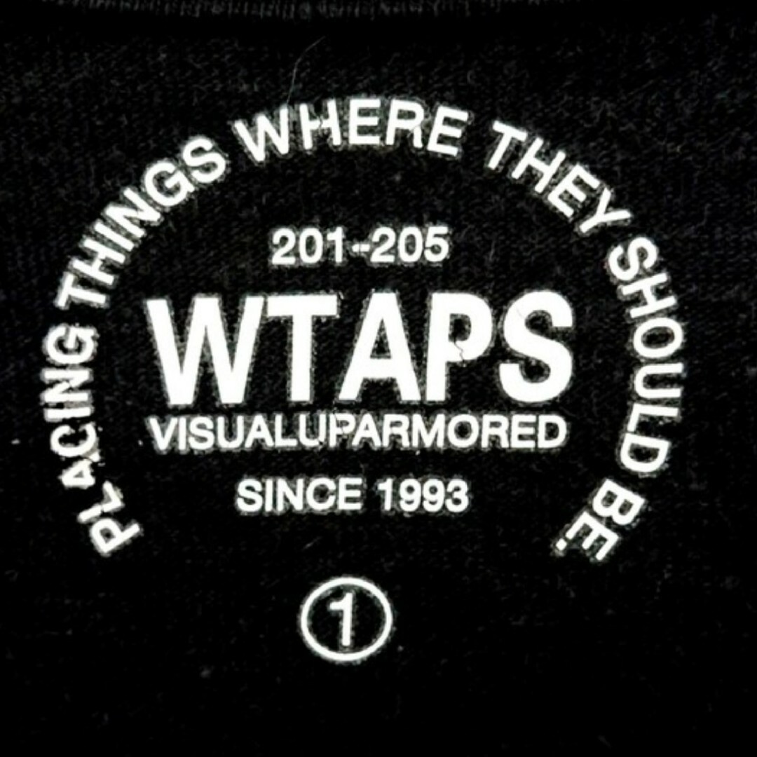 W)taps(ダブルタップス)の希少 ダブルタップス 両面 プリント ロゴ ブラック 半袖 Tシャツ メンズのトップス(Tシャツ/カットソー(半袖/袖なし))の商品写真