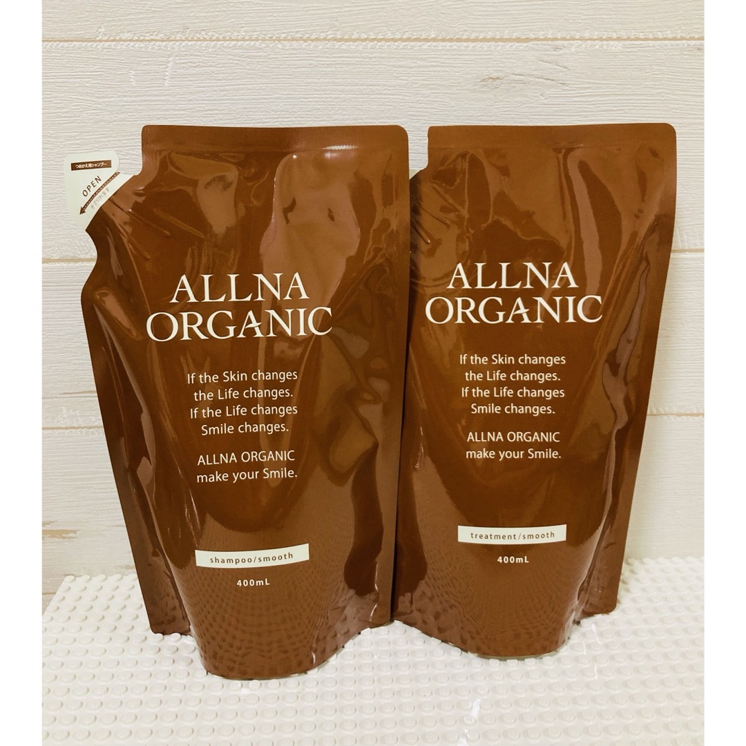 ALLNA ORGANIC(オルナオーガニック)のオルナオーガニック シャンプー&トリートメント　 詰め替えセット　スムースタイプ コスメ/美容のヘアケア/スタイリング(シャンプー/コンディショナーセット)の商品写真