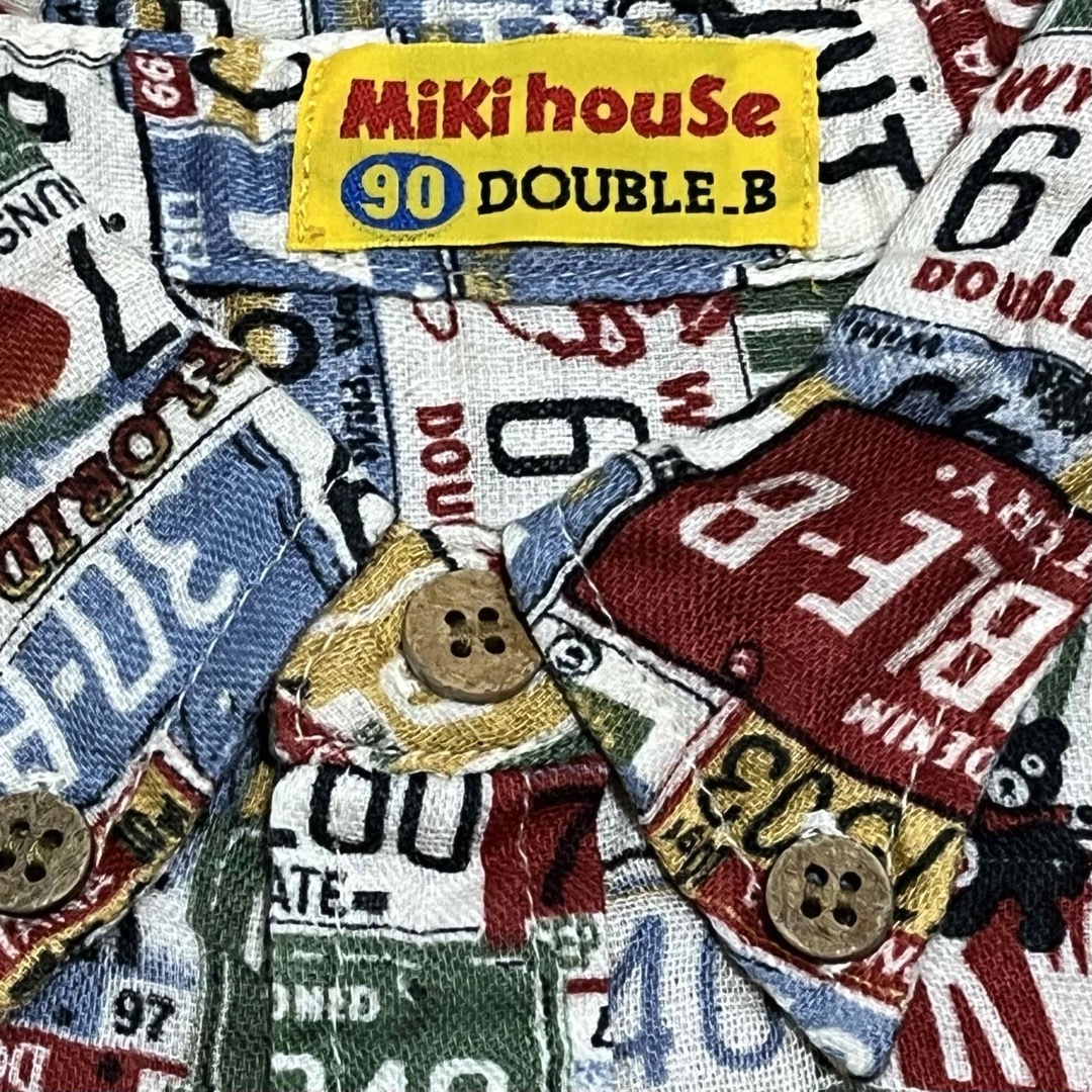 mikihouse(ミキハウス)のMIKI HOUSE ミキハウス DOUBLE.B 半袖シャツ 総柄 90サイズ キッズ/ベビー/マタニティのキッズ服男の子用(90cm~)(ブラウス)の商品写真