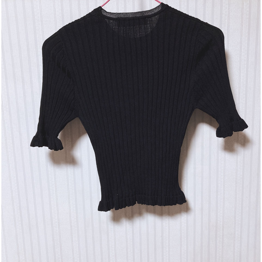 ZARA(ザラ)のyuu様専用　ブラック　リブトップス レディースのトップス(カットソー(半袖/袖なし))の商品写真