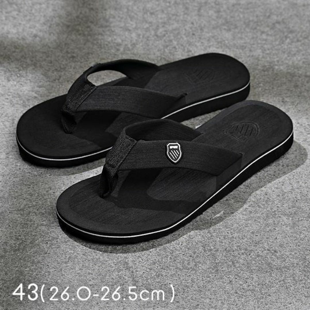 サンダル 43 メンズ ビーチサンダル トングサンダル 夏用 鼻緒 ブラック メンズの靴/シューズ(ビーチサンダル)の商品写真