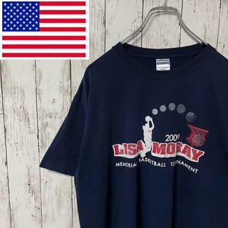 ジャージーズ(JERZEES)の00s ジャージーズ アメリカ古着 バスケプリントTシャツ 紺 Y2K メンズ(Tシャツ/カットソー(半袖/袖なし))