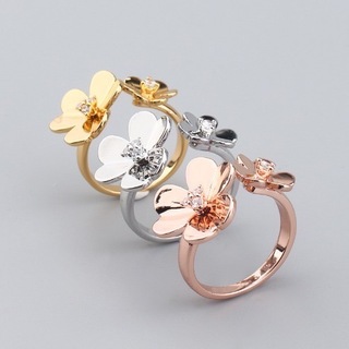 ♢在庫限り♢ 花 フラワー リング  韓国 シンプル フリーサイズ ゴールド(リング(指輪))