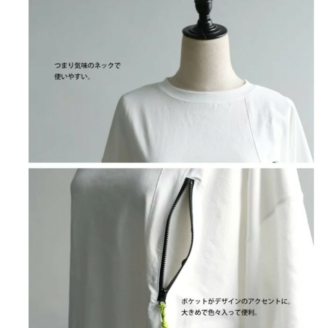 antiqua(アンティカ)のTシャツ　シャツ　半袖トップス　レディーストップス　カットソー　胸ポケット　白 メンズのトップス(Tシャツ/カットソー(半袖/袖なし))の商品写真