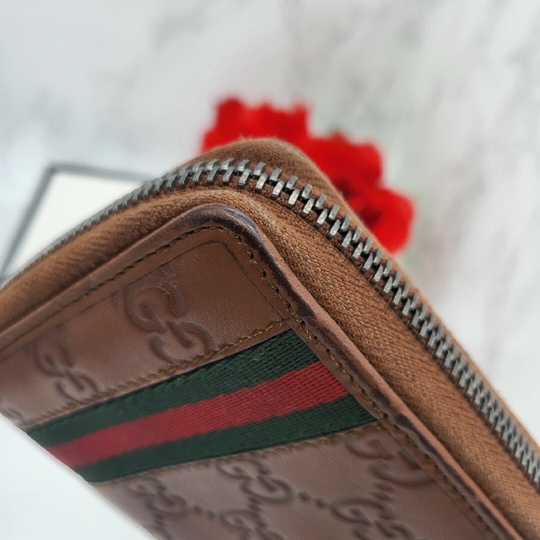 Gucci(グッチ)の【美品】 GUCCI グッチ シマ シェリーライン 長財布 財布 レザー メンズのファッション小物(長財布)の商品写真