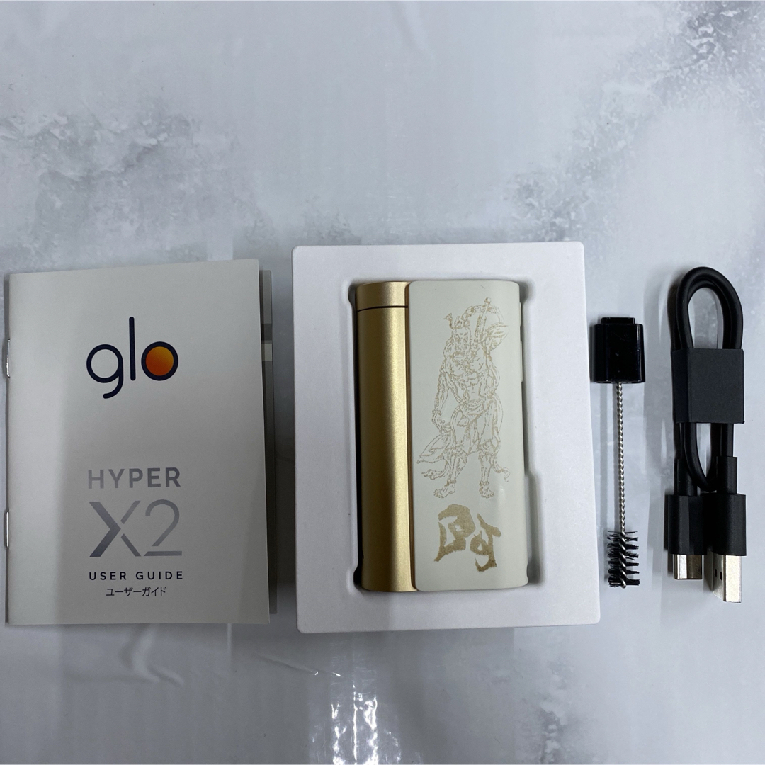 glo(グロー)の仁王像 阿形 吽形 レーザー加工 glo hyper X2 グローハイパー 本体 メンズのファッション小物(タバコグッズ)の商品写真