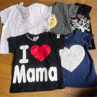 babyGAP - baiya80ギャップ女の子保育園春夏半袖Tシャツまとめ売り遊び着ベビーハート