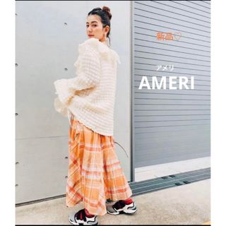 アメリヴィンテージ(Ameri VINTAGE)のAMERI VINTAGE SHEER CHECK FLARE SKIRT(ロングスカート)