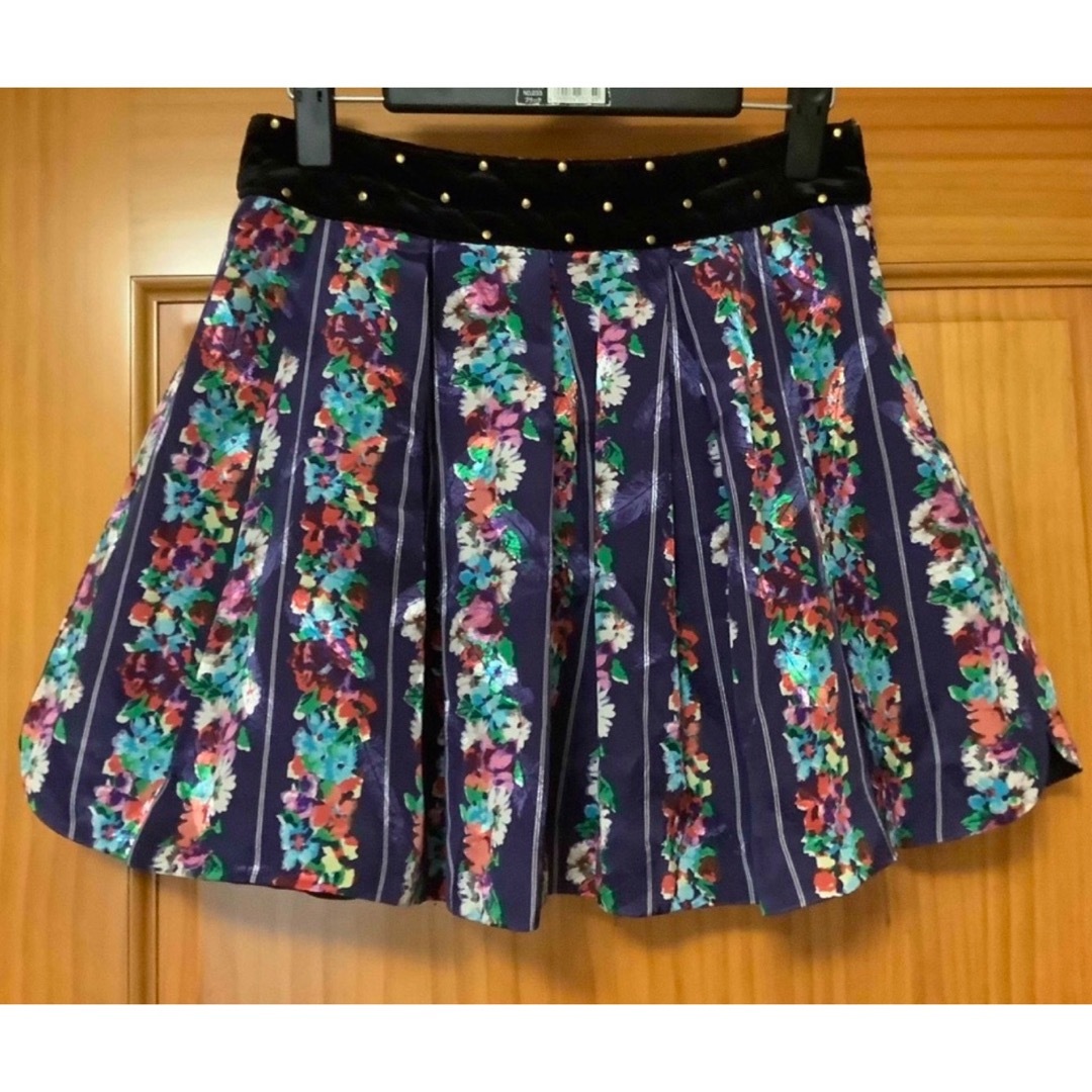 Language(ランゲージ)のランゲージ　ミニスカート　紺 レディースのスカート(ミニスカート)の商品写真