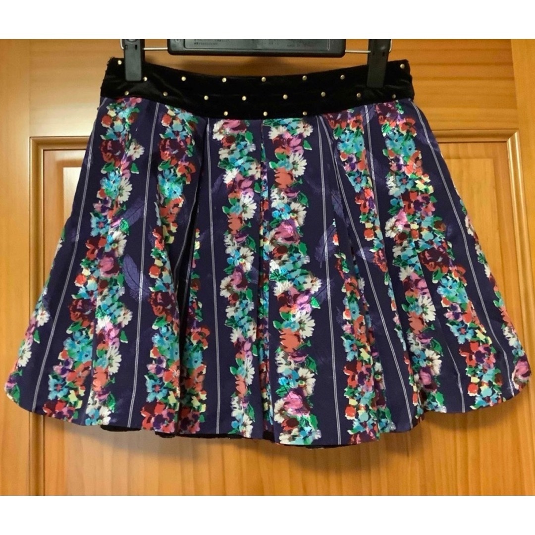 Language(ランゲージ)のランゲージ　ミニスカート　紺 レディースのスカート(ミニスカート)の商品写真