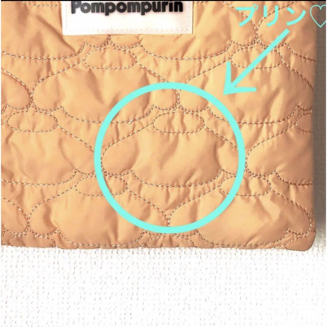 サンリオ(サンリオ)の[新品]ポムポムプリン顔型キルティングショルダーバッグ オレンジ色◆サコッシュ レディースのバッグ(ショルダーバッグ)の商品写真