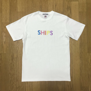 シップス(SHIPS)のSHIPS シップス ロゴ エンブロイダリー Tシャツ 刺繍 M S(Tシャツ/カットソー(半袖/袖なし))