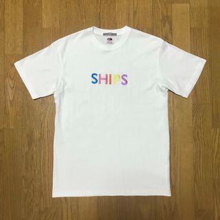 SHIPS シップス ロゴ エンブロイダリー Tシャツ 刺繍 M S