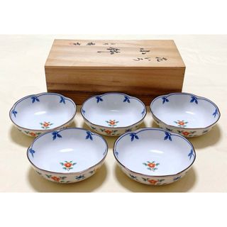 新品　陶磁器　平安橘吉　たち吉　花いち　花柄小鉢5客(食器)