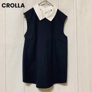 CROLLA - st860 CROLLA クローラ/ノースリーブカットソーブラウス/切替デザイン