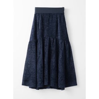 【新品タグ付】Audire Airy jacquard skirt Navy S(ロングスカート)