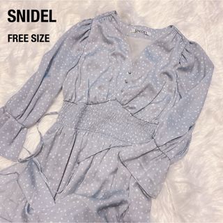 SNIDEL - スナイデル snidel 水色　ダルメシアンドット柄　ワンピース