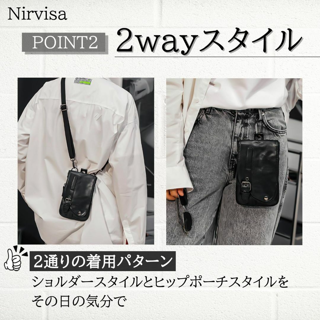 [Nirvisa] スマホポーチ ショルダーバッグ メンズ 小さめ 大画面スマホ メンズのバッグ(その他)の商品写真