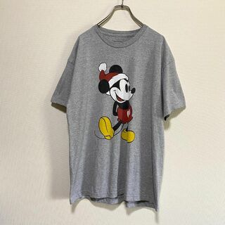 ディズニー(Disney)のアメリカ古着　ミッキー　クリスマス　半袖　Tシャツ　Disney　I126(Tシャツ/カットソー(半袖/袖なし))