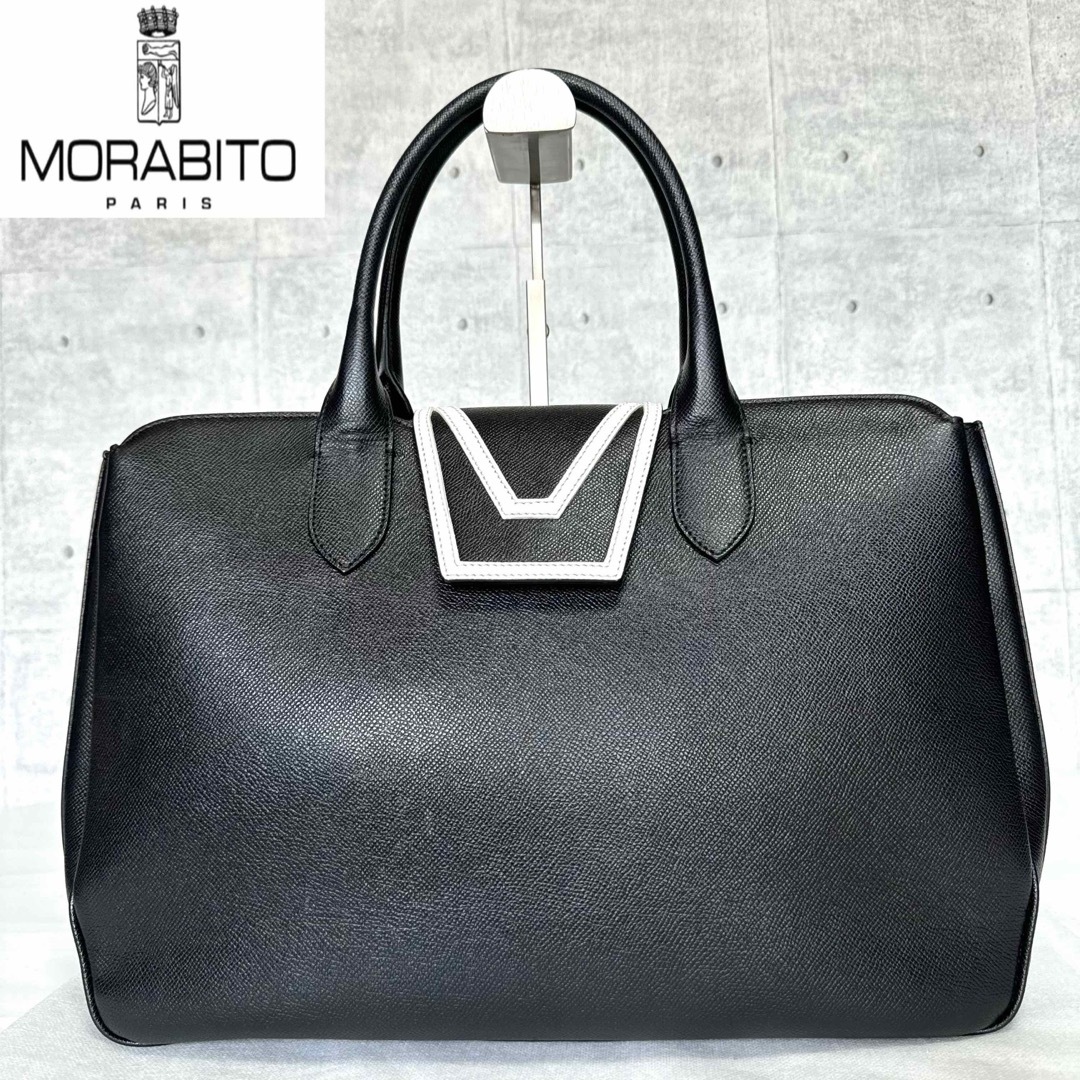 MORABITO(モラビト)の【美品】MORABITO サフィアーノ レザー BLACK A4 ハンドバッグ レディースのバッグ(ハンドバッグ)の商品写真