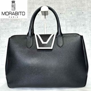 モラビト(MORABITO)の【美品】MORABITO サフィアーノ レザー BLACK A4 ハンドバッグ(ハンドバッグ)