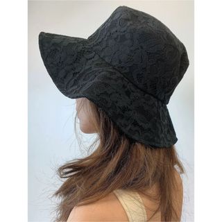 【eimy istoire】【新品】レースバケットハット （BLACK）