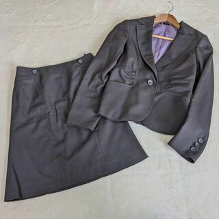 【PSFA】スーツ　スカート　セットアップ　９　M　茶　ブラウン　ビジネス(スーツ)
