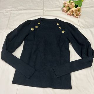 ザラ(ZARA)のzara風　黒ニットトップス(ニット/セーター)