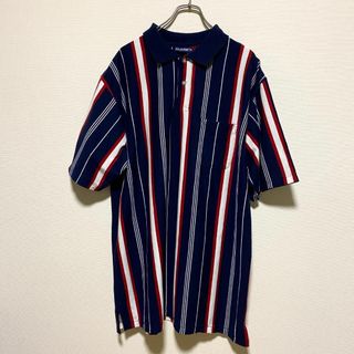 ヴィンテージ(VINTAGE)のアメリカ古着　PURITAN ピューリタン ストライプ　半袖　ポロシャツ(ポロシャツ)