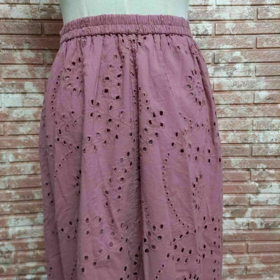 GU(ジーユー)のGU ジーユー イージー コットン ティアード ロングスカート ピンク L レディースのスカート(ロングスカート)の商品写真