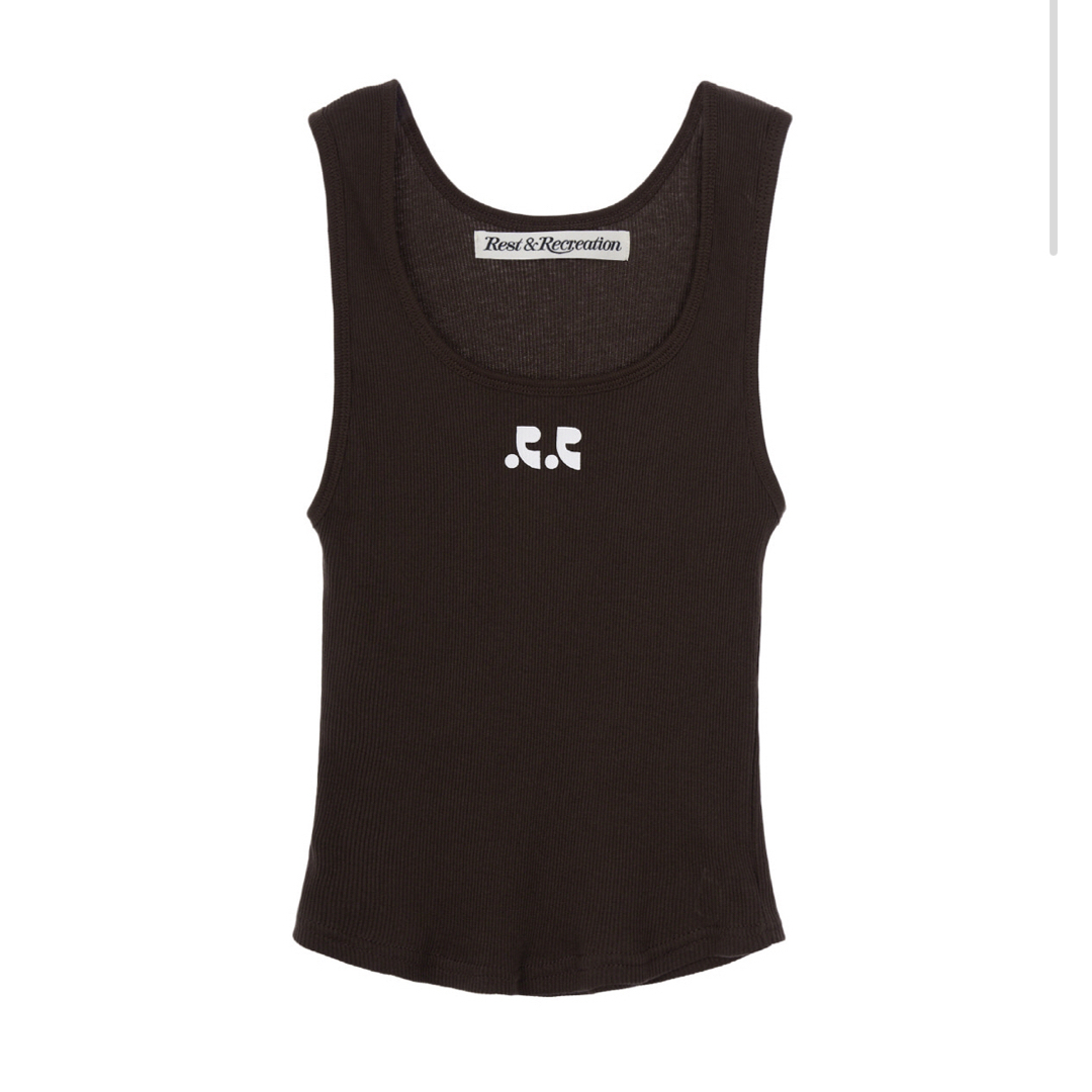 Courreges(クレージュ)の RR LOGO SHORT TANK TOP - BROWN レディースのトップス(Tシャツ(半袖/袖なし))の商品写真