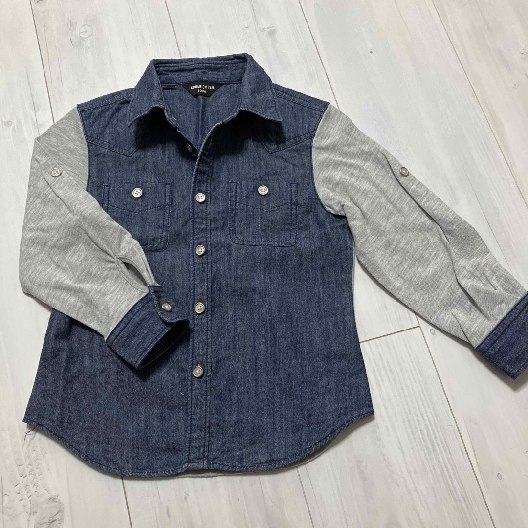 COMME CA ISM(コムサイズム)のCOMME CA ISM デニムシャツ100 キッズ/ベビー/マタニティのキッズ服男の子用(90cm~)(ブラウス)の商品写真