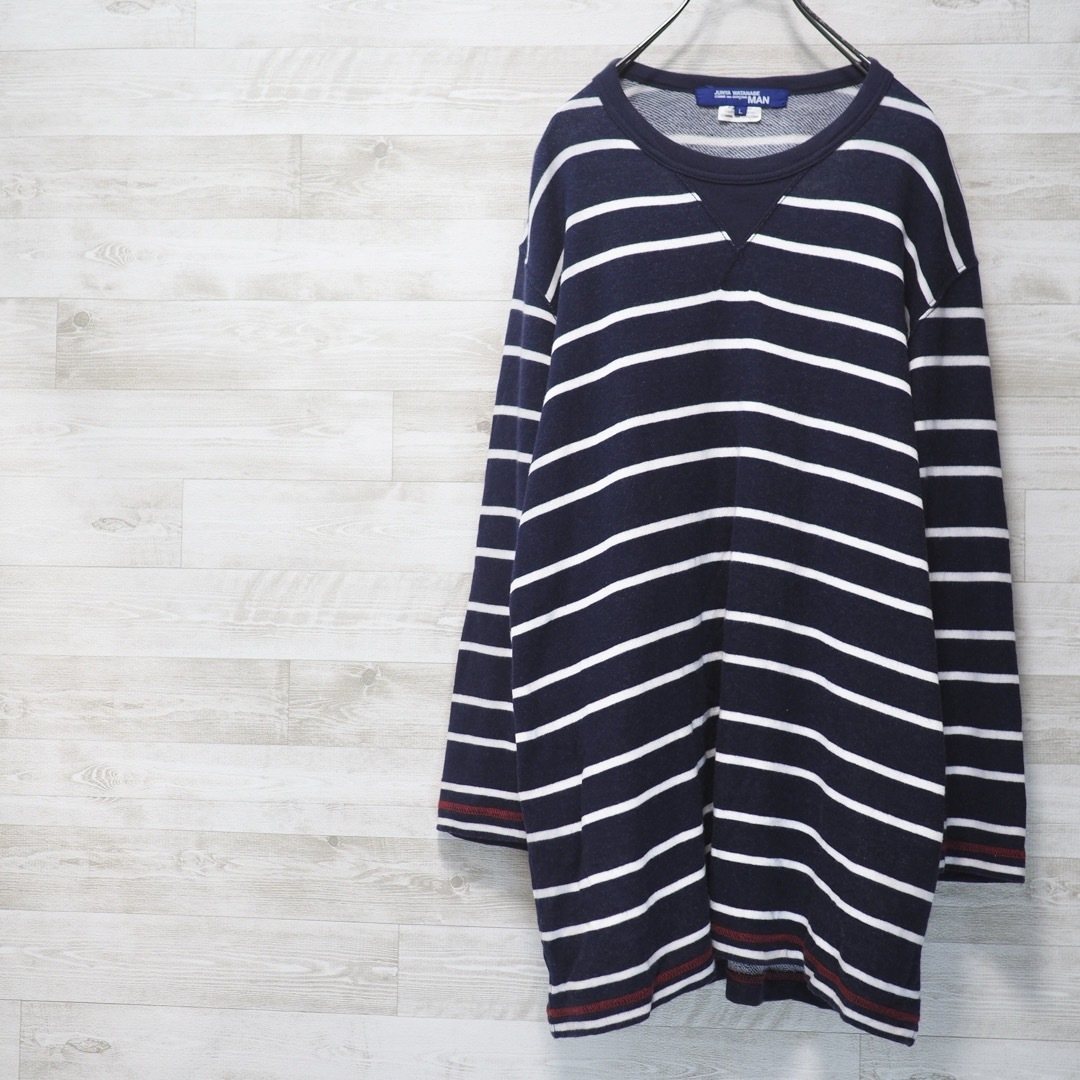 JUNYA WATANABE MAN(ジュンヤワタナベマン)のJUNYA WATANBE 12SS 7分袖ボーダーカットソー Navy/L メンズのトップス(Tシャツ/カットソー(七分/長袖))の商品写真