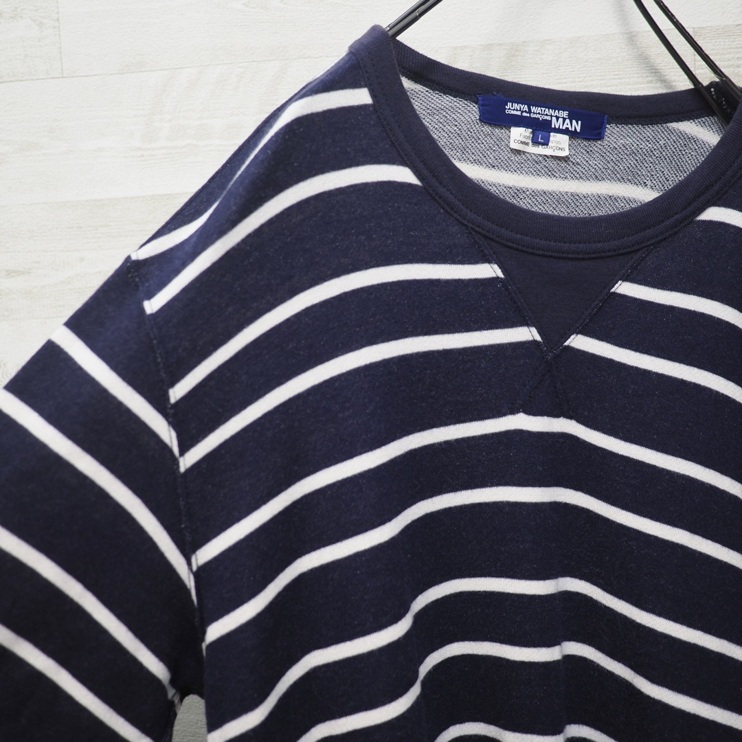 JUNYA WATANABE MAN(ジュンヤワタナベマン)のJUNYA WATANBE 12SS 7分袖ボーダーカットソー Navy/L メンズのトップス(Tシャツ/カットソー(七分/長袖))の商品写真