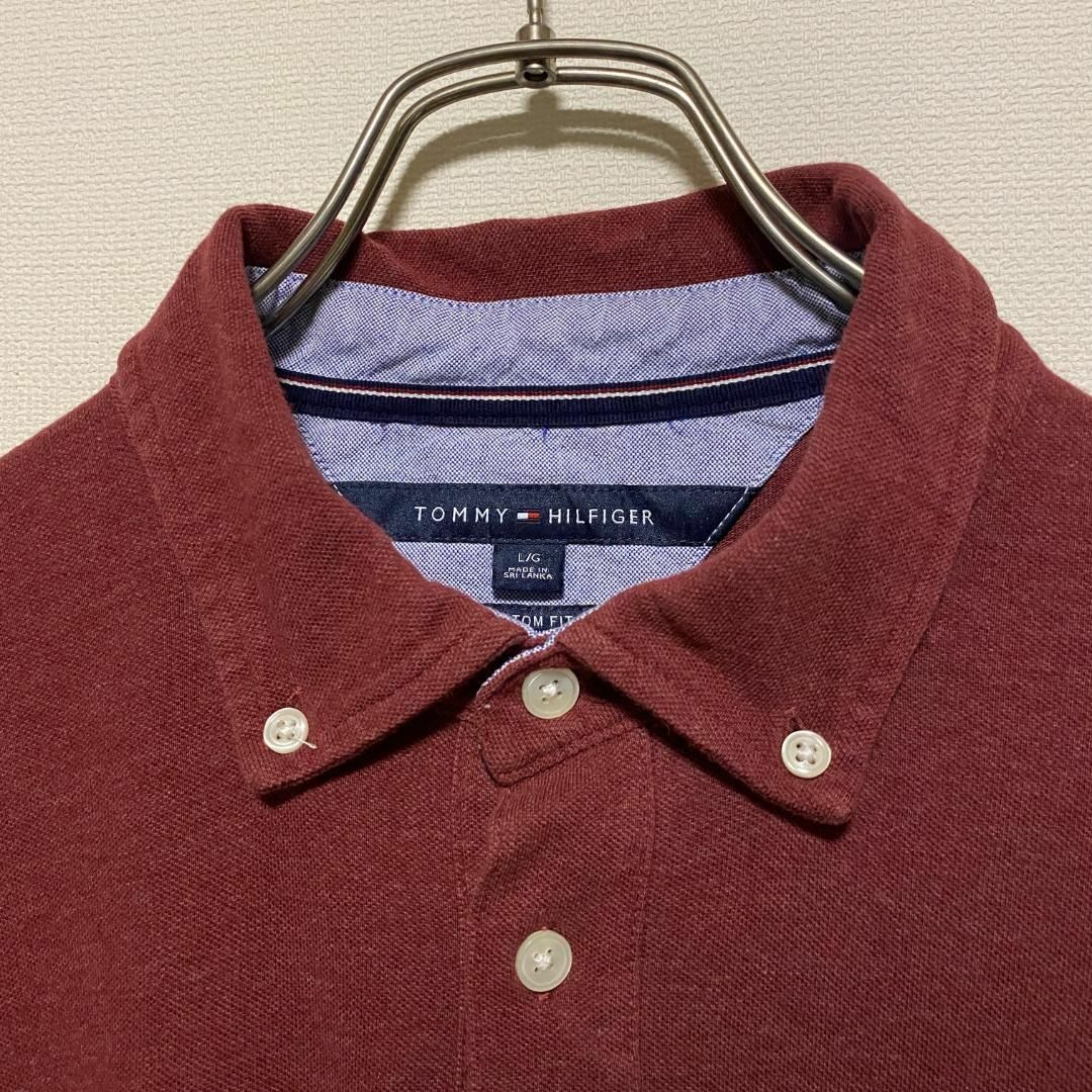 TOMMY HILFIGER(トミーヒルフィガー)のアメリカ古着　トミーヒルフィガー　長袖　ポロシャツ　ボタンダウン　Q237 メンズのトップス(ポロシャツ)の商品写真