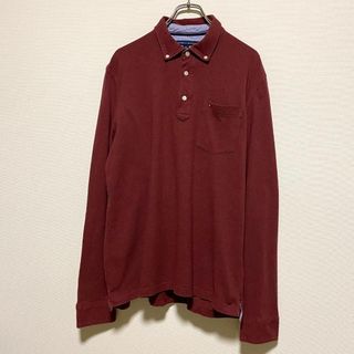 トミーヒルフィガー(TOMMY HILFIGER)のアメリカ古着　トミーヒルフィガー　長袖　ポロシャツ　ボタンダウン　Q237(ポロシャツ)