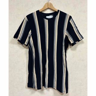 トップマン(TOPMAN)のTOPMAN トップマン ストライプ Tシャツ コットン ネイビー Mサイズ(Tシャツ/カットソー(半袖/袖なし))