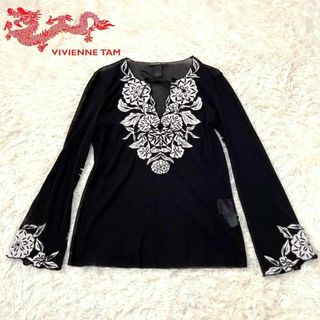 ヴィヴィアンタム(VIVIENNE TAM)のVIVIENNE ヴィヴィアンタム　レース　花柄　シーア　透け感　カットソー.(Tシャツ(長袖/七分))