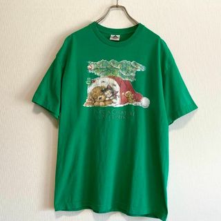 ヴィンテージ(VINTAGE)のアメリカ古着　00s ヴィンテージ　犬　猫　アニマル　プリント　半袖　Tシャツ(Tシャツ/カットソー(半袖/袖なし))