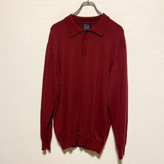 ヴィンテージ(VINTAGE)のアメリカ古着　襟付き　ニット　セーター　ウール　ポロシャツ　P728(ニット/セーター)