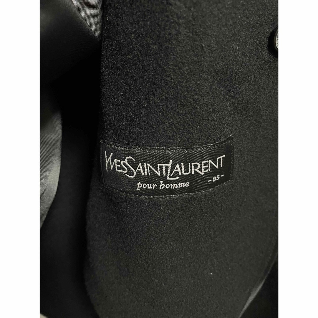 Yves Saint Laurent(イヴサンローラン)の【美品】イブサンローラン⭐︎YSL⭐︎カシミア混⭐︎ウールコート⭐︎ブラック メンズのジャケット/アウター(その他)の商品写真