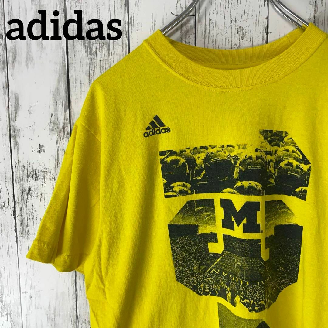 adidas(アディダス)のadidas USA古着 ミシガンウルヴァリンズ アメフトTシャツ M 黄メンズ メンズのトップス(Tシャツ/カットソー(半袖/袖なし))の商品写真