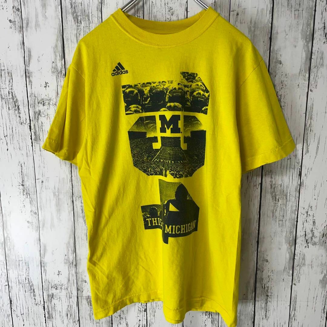 adidas(アディダス)のadidas USA古着 ミシガンウルヴァリンズ アメフトTシャツ M 黄メンズ メンズのトップス(Tシャツ/カットソー(半袖/袖なし))の商品写真