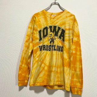 ヘインズ(Hanes)のアメリカ古着　アイオワ大学　カレッジプリント　レスリング　長袖　Tシャツ　ロンT(Tシャツ/カットソー(七分/長袖))