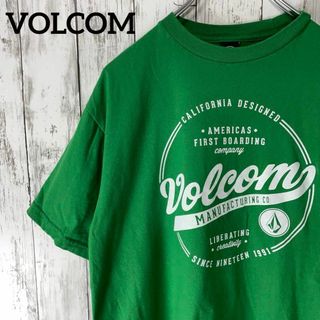 VOLCOM USA古着 ロゴプリントTシャツ スケーターメキシコ製 M緑メンズ