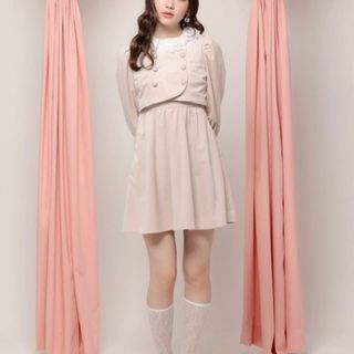 バブルス(Bubbles)のvelvet frill one-piece bubbles boutique(ミニワンピース)