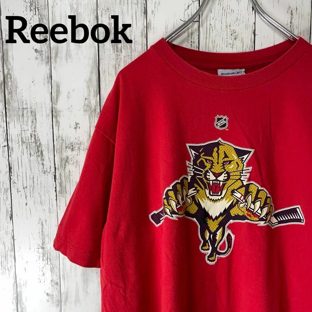 Reebok(リーボック)のReebok USA古着 NHLフロリダパンサーズTシャツ カナダ製 L 赤 メンズのトップス(Tシャツ/カットソー(半袖/袖なし))の商品写真